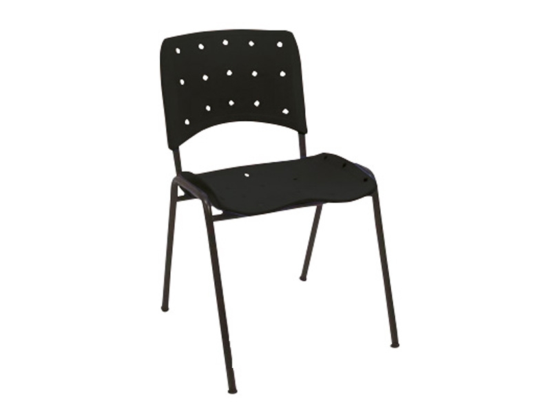 1591 CADEIRA FIXA DE PLÁSTICO ISO PRETA 