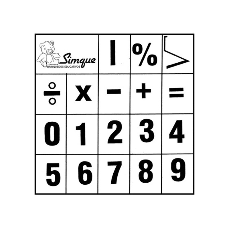 Carimbo Números e Sinais de Matemática 